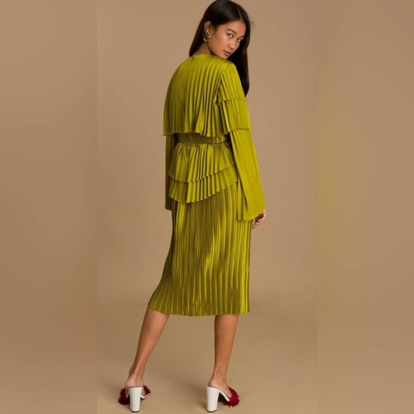 Andrea Iyamah Raffle Pleated Satin Formal Dress - Picture 4 of 13